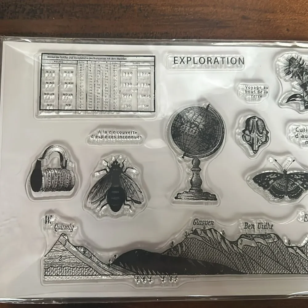 CoraCreaCrafts clear stamps exploring motive NEW